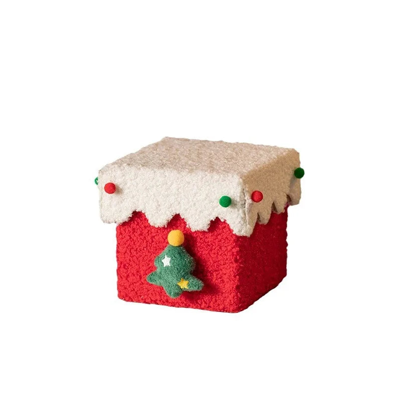 1 Pcs Velvet Christmas Gift Box for Christmas Festival Birthday Carnival Apple Candy Gift Packaging