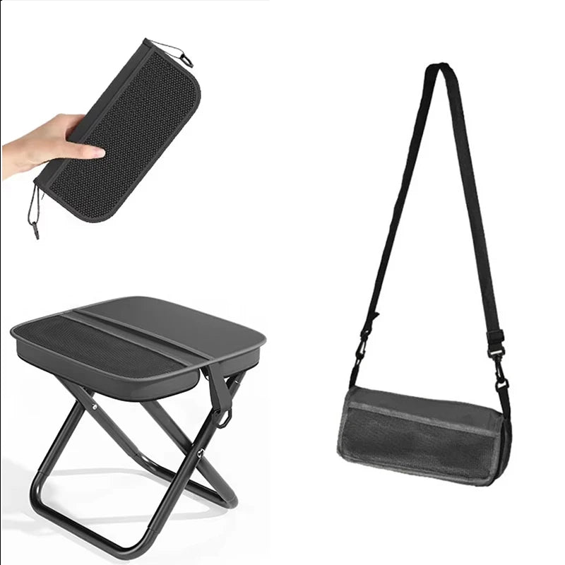 Portable foldable backpack stool lightweight compact camping chair for hiking, fishing, picnic outdoor travel and sports