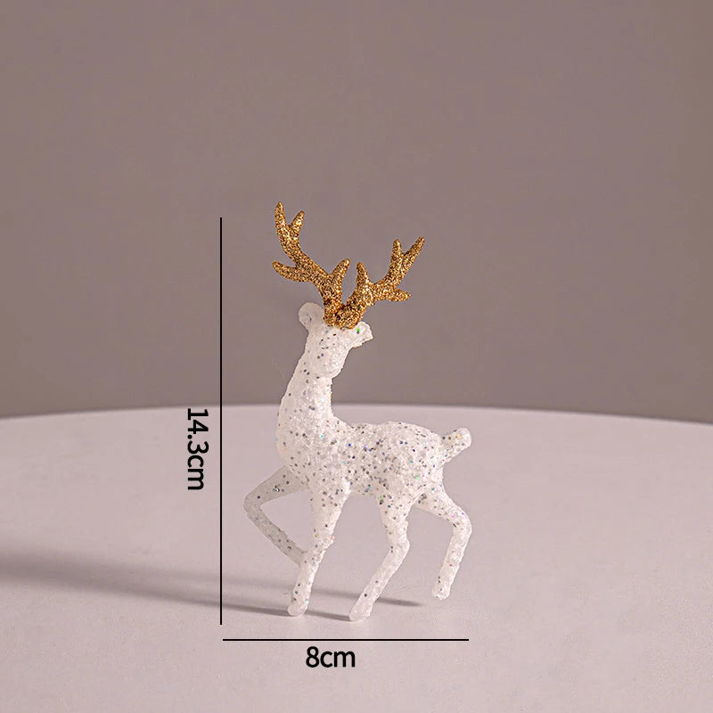 Christmas Decorations Cute Elk Snow House Christmas Tree Ornaments Glowing Xmas New Year Atmosphere Props Navidad Gifts